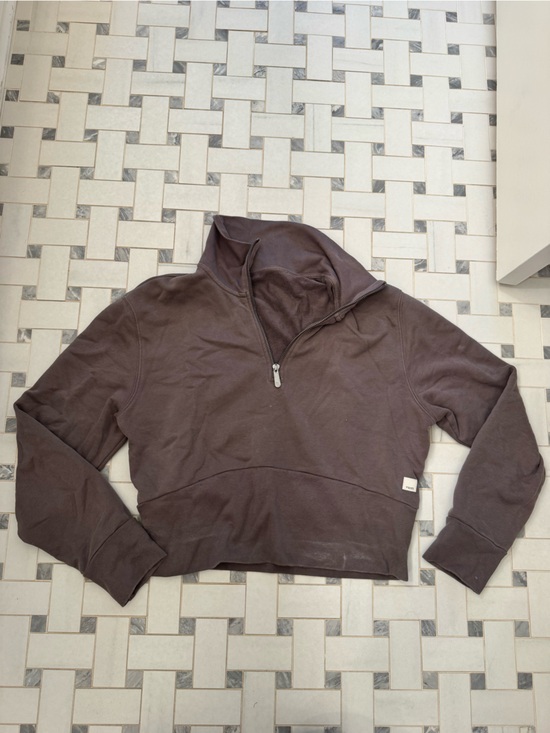 Vuori Tops - Vuori Brown Quarter-Zip Cropped Sweatshirt